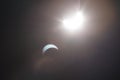 Partial Solare Eclipse Over Dallas Texas