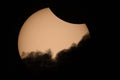 Partial sun eclipse on june 10 2021 Royalty Free Stock Photo