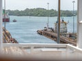 partial transit of PANAMA CANAL Royalty Free Stock Photo