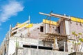 partial view of the attic of a house under construction Royalty Free Stock Photo
