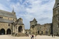 Partial view of the castle of the French town of Vitre. Royalty Free Stock Photo