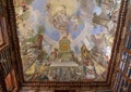 Partial view of ceiling fresco, Philosophical Hall, Strahov Monastery Library, Praque Royalty Free Stock Photo