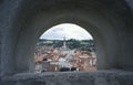 Partial view of Cesky Krumlov, with the church of St. Vitus, as seen from the town Castle. Cesky Krumlov is one of the most
