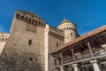 Partial view of Chateau Chillon in lake Geneve, Switzerland