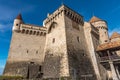 Partial view of Chateau Chillon in lake Geneve, Switzerland