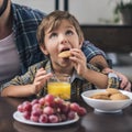 partial view of cute little boy Royalty Free Stock Photo