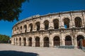 Partial view of the exterior of the Arena of Nimes Royalty Free Stock Photo