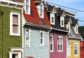 Colorful row houses in St John`s Newfoundland Royalty Free Stock Photo