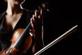 View of female musician playing on Royalty Free Stock Photo
