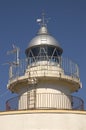 partial view of the lighthouse located on the coast of oropesa Royalty Free Stock Photo