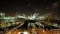 London skyline at night using long shutterspeed and zoom Royalty Free Stock Photo