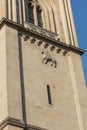 Partial view of one of the two towers of the Grossmunster cathedral