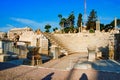 Partial view of Roman amphitheatre, The small Odeum, dating originally from the 2nd century AD Royalty Free Stock Photo