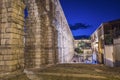 Partial view of the Roman aqueduct located in the city of Segovia