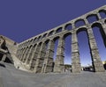 Partial view of Segovia roman aqueduct. in this photo the part known as rise up to the castle