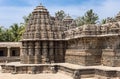Partial view on Trikuta at Chennakesava Temple, Somanathpur India. Royalty Free Stock Photo