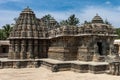 Partial view on Trikuta at Chennakesava Temple, Somanathpur India. Royalty Free Stock Photo
