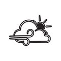 partial-wind sign with the sun icon. Element of Weather for mobile concept and web apps icon. Outline, thin line icon for website