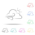 partial-wind sign with the sun icon. Elements of weather multi colored icons. Premium quality graphic design icon. Simple icon for