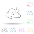 partial-wind sign with the sun multi color style icon. Simple thin line, outline vector of weather icons for ui and ux, website or