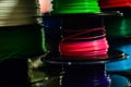 Partially blurred background - coils with a multi-colored thermoplastic Royalty Free Stock Photo