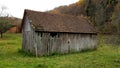 Partially broken country barn