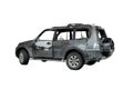 Partially burned down car for use in photomontage, the SUV after the fire, isolate Royalty Free Stock Photo