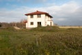 Partially finished dwelling house in frame technology