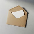 Partially open on a light gray surface revealing a blank white card Royalty Free Stock Photo