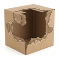 A partially opened cardboard box revealing its empty interior structure Royalty Free Stock Photo