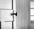 Partially opened vintage interior door - concept behind closed doors Royalty Free Stock Photo