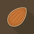 Partially Peeled Almond in Shell Flat Vector Illustration Royalty Free Stock Photo
