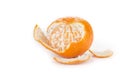 Partially peeled tangerine. Healthy food concept Royalty Free Stock Photo