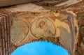 Partially preserved late Roman fresco inside the ruins of The Red Church.