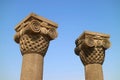 Partially Reconstructed Amazing Columns of Zvartnots Cathedral Ruins, Built in 7th Century, Armenia