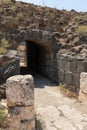 Partially restored ruins of one of the cities of the Decapolis - the ancient Hellenistic city of Scythopolis near Beit Shean city Royalty Free Stock Photo