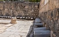 Partially restored ruins of one of the cities of the Decapolis - the ancient Hellenistic city of Scythopolis near Beit Shean city Royalty Free Stock Photo