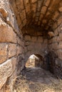 Partially restored ruins of one of the cities of the Decapolis - the ancient Hellenistic city of Scythopolis near Beit Shean city Royalty Free Stock Photo