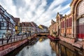 Partially wooden traditional family of Alsace houses