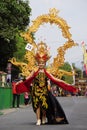 The participant Biro Fashion Carnival with a banyuwangi costume theme