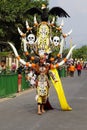 The participant Biro Fashion Carnival with a bird costume