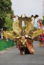 The participant Biro Fashion Carnival with a bird costume