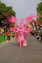 The participant Biro Fashion Carnival with a bird costume