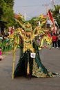 The participant Biro Fashion Carnival with dragon costume