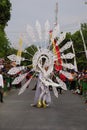 The participant Biro Fashion Carnival with white costume