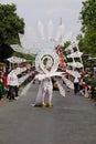 The participant Biro Fashion Carnival with white costume