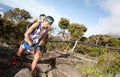 Participant climbing up Mt Kinabalu Royalty Free Stock Photo