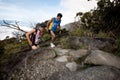 Participant climbing up Mt Kinabalu Royalty Free Stock Photo
