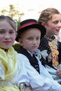 Participant in Croatian national costume, during the Dakovacki vezovi in Dakovo, Croatia