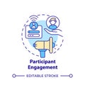 Participant engagement multi color concept icon